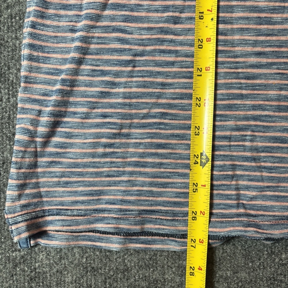 Faherty Polo Shirt Mens Medium Pink Blue Striped Short Sleeve Cotton - Picture 5 of 7